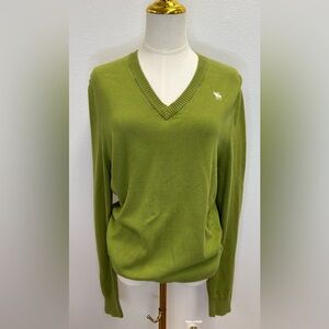 Abercrombie & Fitch Olive V-Neck Sweater